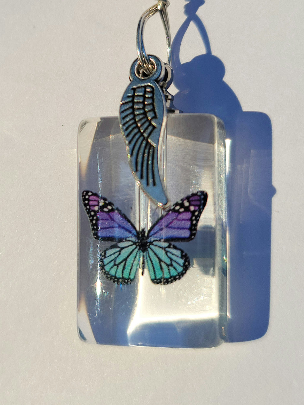 DIY Purple Teal Monarch Butterfly Cremation Jewelry Urn Necklace Sympathy Gift Wrapped with Tools