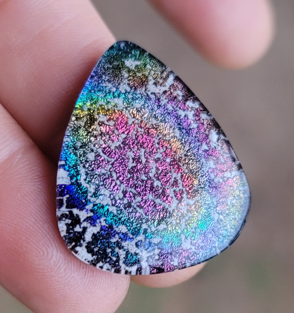 hand crafted made from dichroic glass with Cremation Ash Infused inside Glass Memorial Keepsake Functional Use colors are like galaxy or Pink Floyd dark side of the moon colors handmade by artist joele williams infusion glass ashes infused glass
