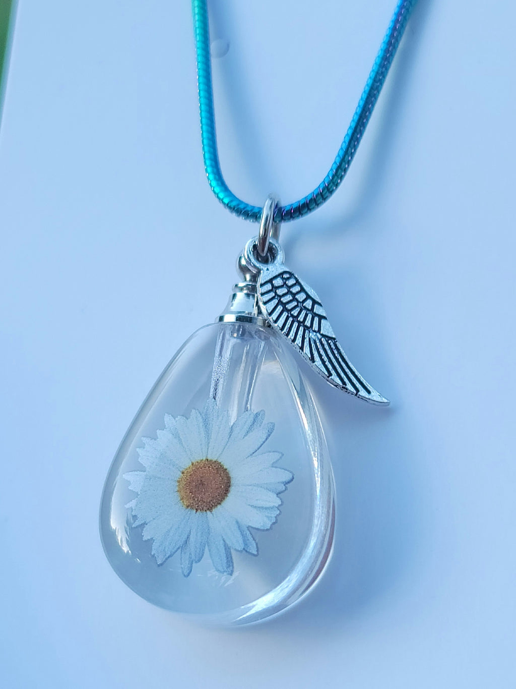 Fill Yourself Daisy Angel Wing Crystal Cremation Jewelry Urn