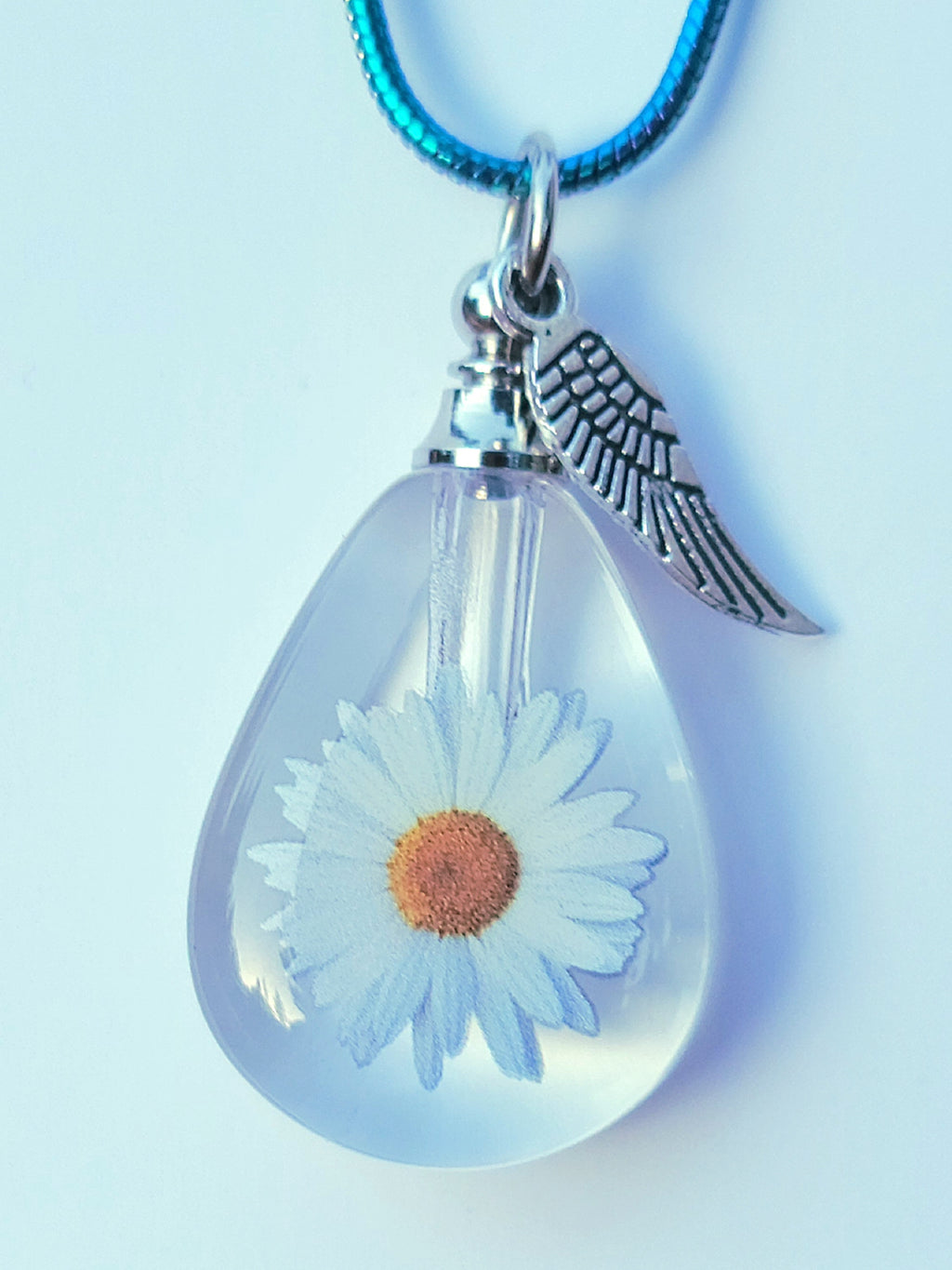 Fill Yourself Daisy Angel Wing Crystal Cremation Jewelry Urn