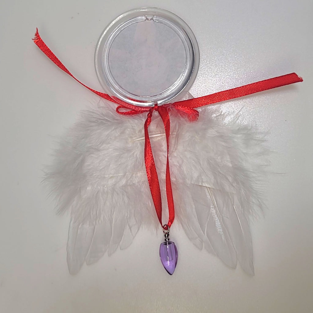 Tree Ornament Feather Angel Wings Photo Frame Cremation Urn Bead Fill Yourself Holiday Sympathy Gift