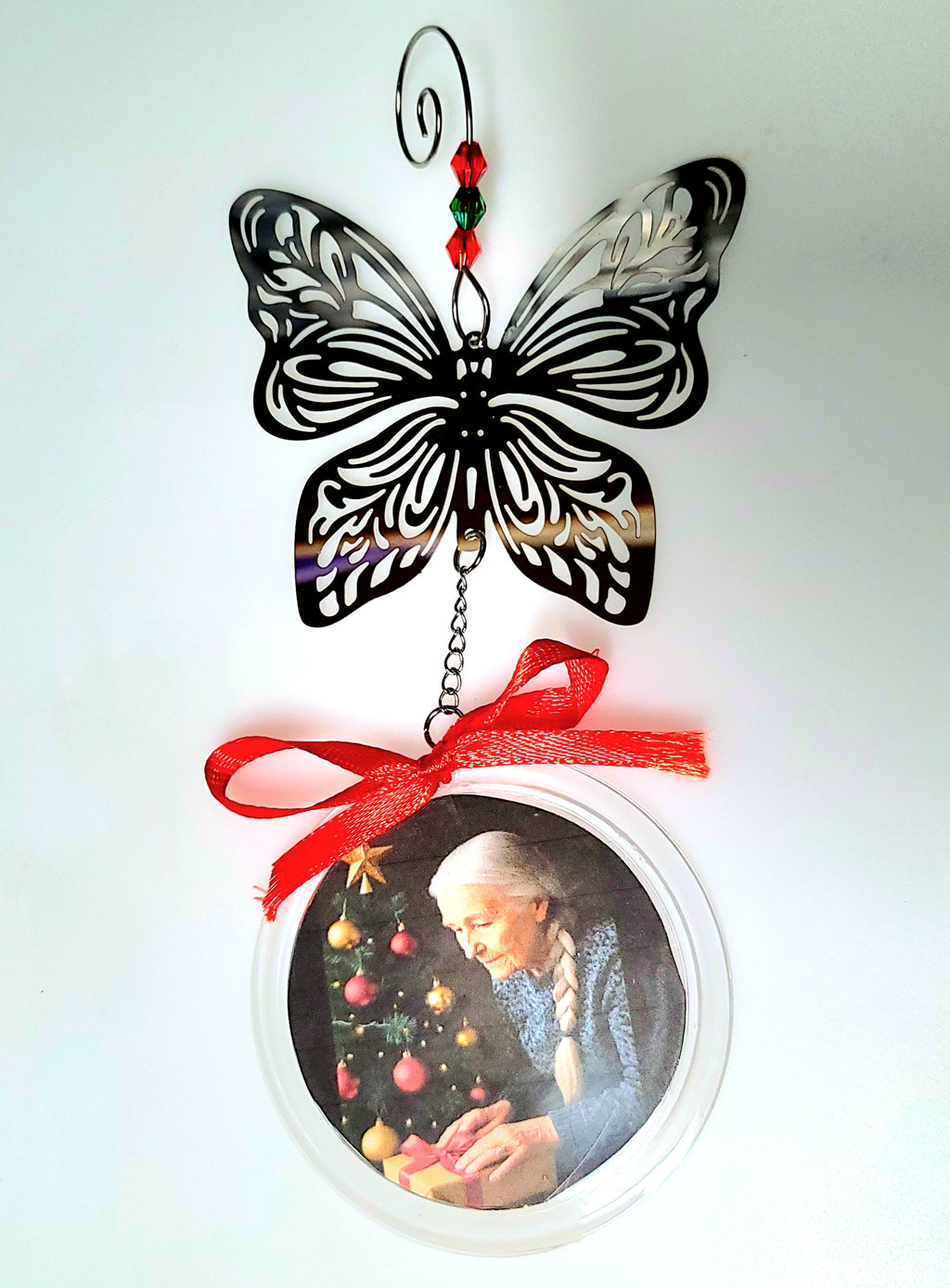 Photo Frame Butterfly Christmas Tree Ornament Sympathy Gift DIY