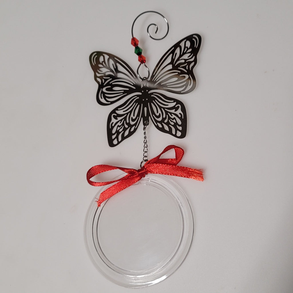 Photo Frame Butterfly Christmas Tree Ornament Sympathy Gift DIY