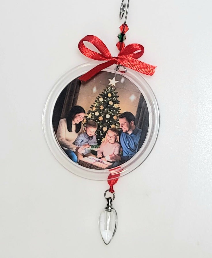 DIY Photo Frame Christmas Tree Ornament Cremation Urn Sympathy Gift With Filling Tools