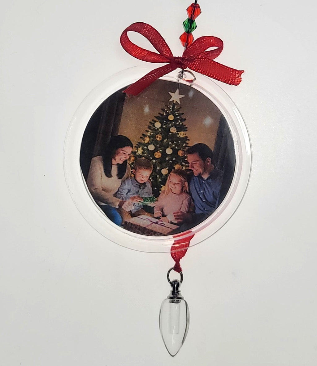 DIY Photo Frame Christmas Tree Ornament Cremation Urn Sympathy Gift With Filling Tools