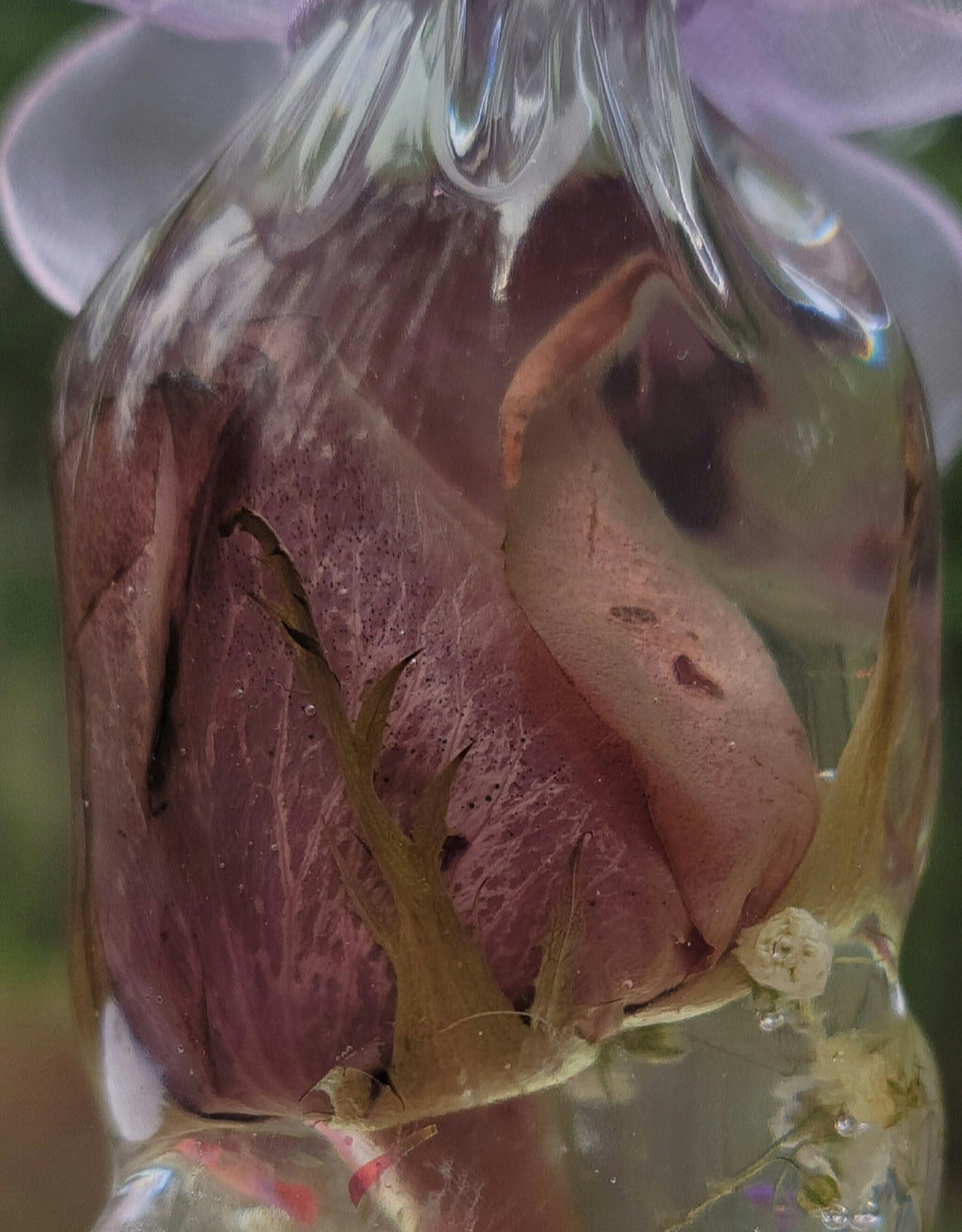 Rose Funeral Flower Preservation Resin Encapsulation Memorial Light