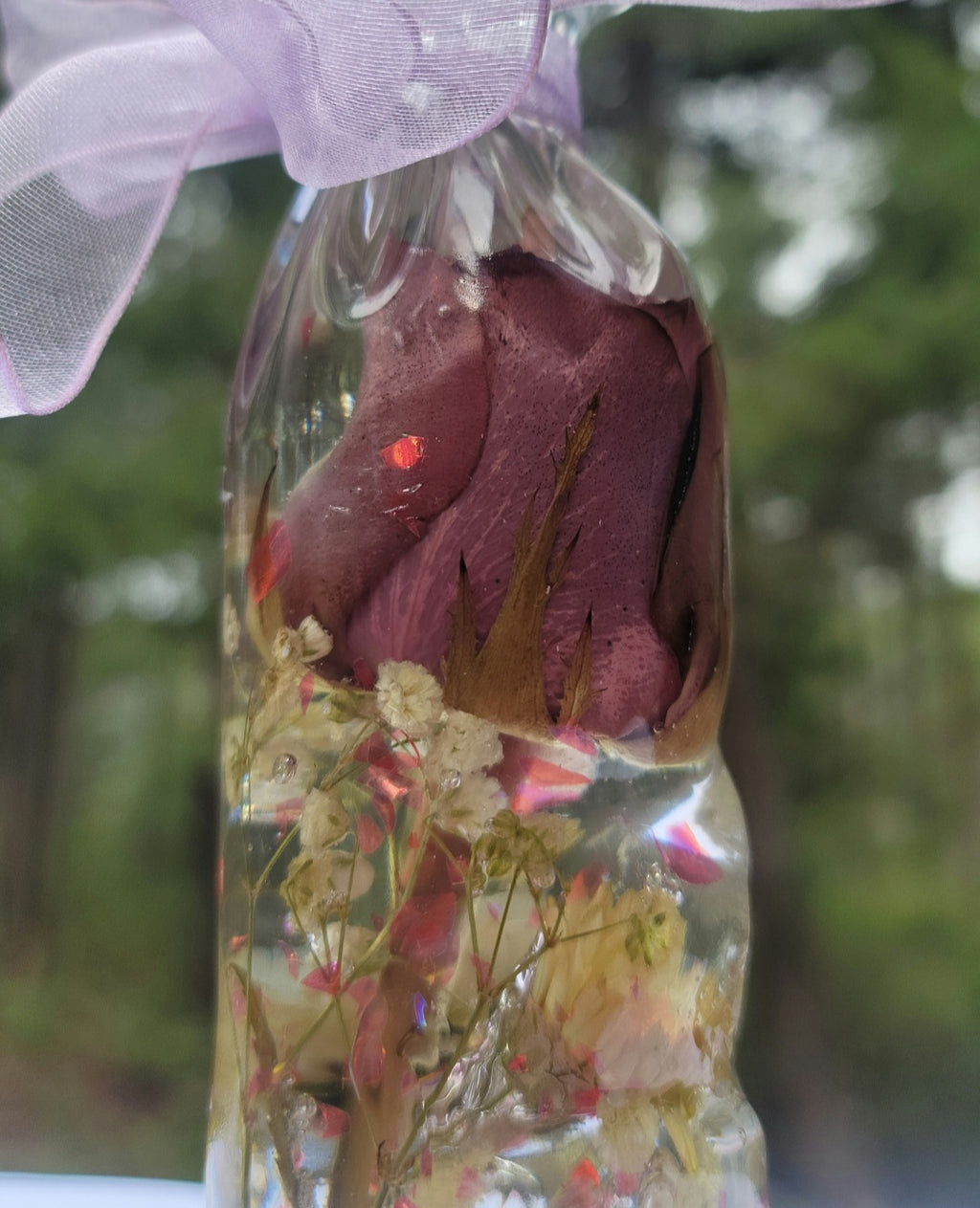 Rose Funeral Flower Preservation Resin Encapsulation Memorial Light