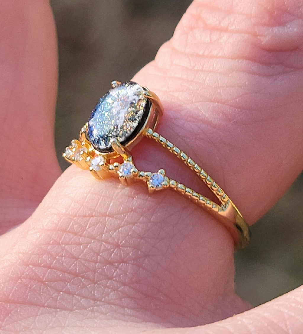 NEW 14k White or Yellow Gold Cremation Ring For Ashes Natural Diamonds Princess Crown Urn Custom Sizing