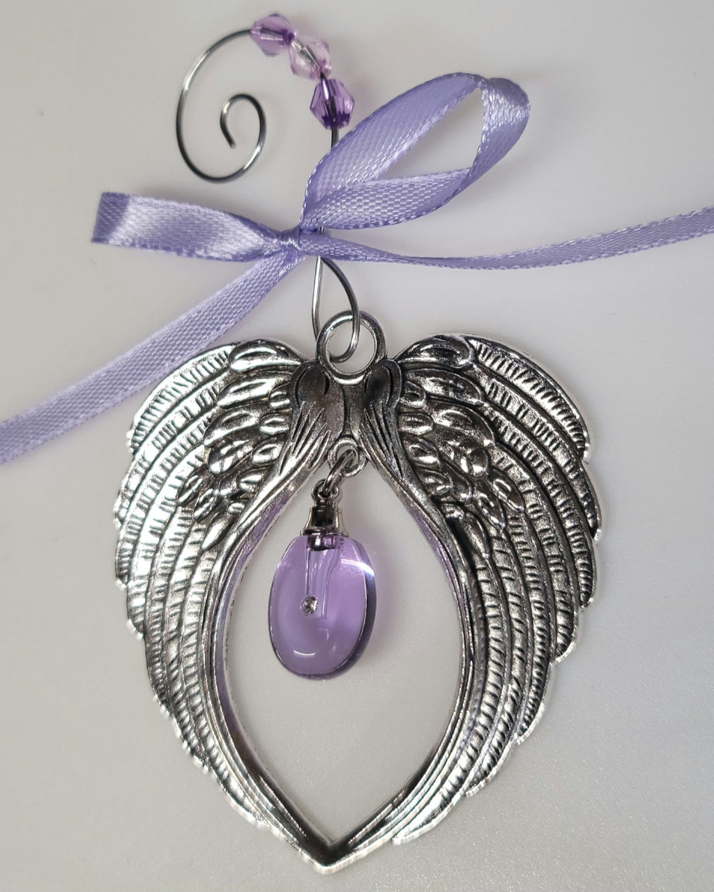 Purple Angel Wing Cremation Urn Christmas Ornament Sympathy Gift