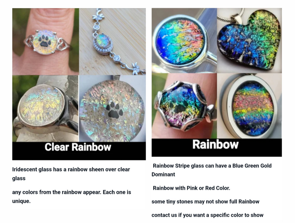 10x9mm Engagement Cremation Ring Ashes InFused Glass 52 CZ Sterling Silver Urn 7,8,9