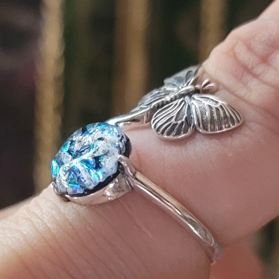 Cremation Jewelry Butterfly Urn Rings For Ashes 925 Sterling