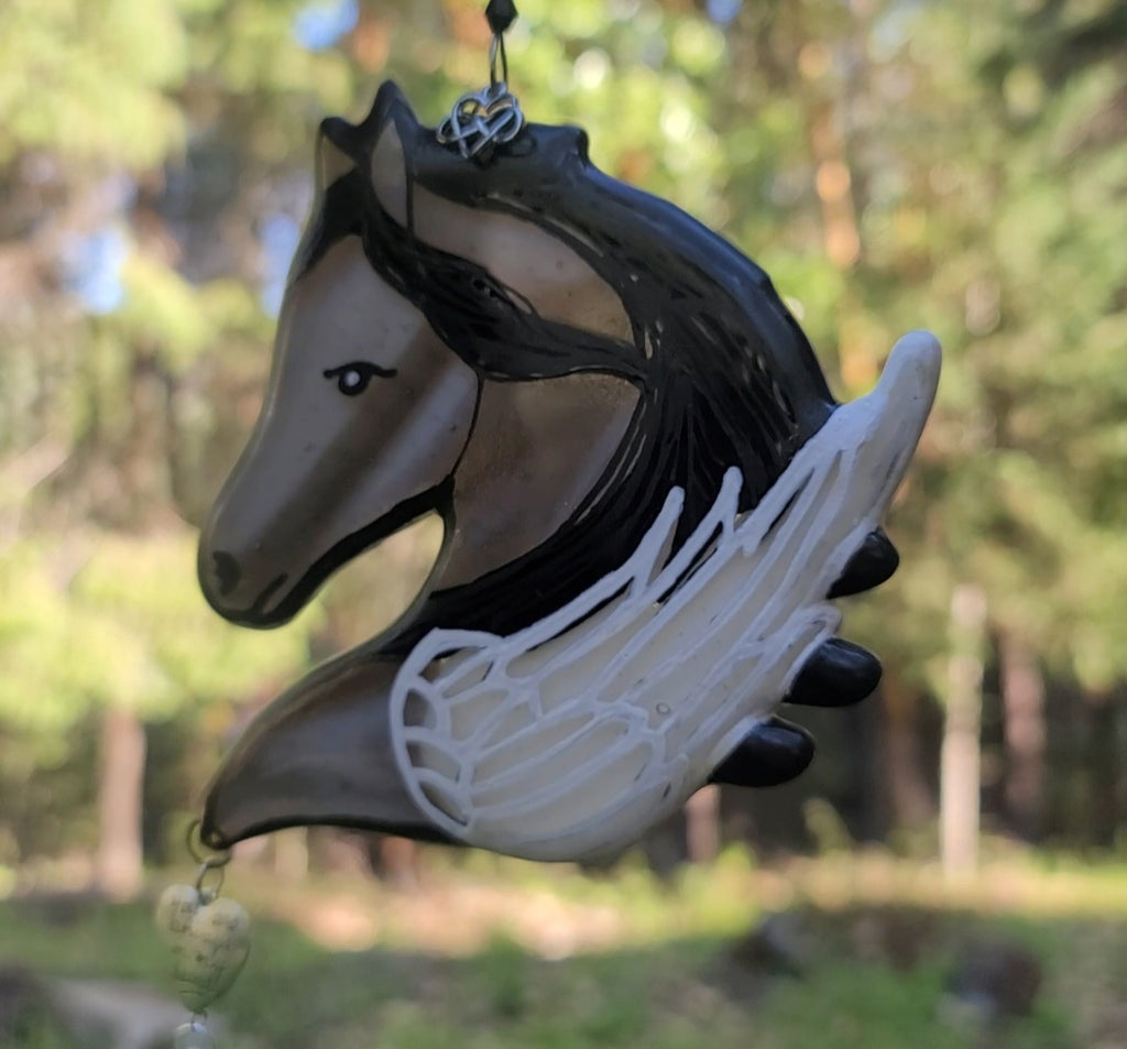 NEW Angel Horse Pegasus Cremation Urn Sun Catchers Ashes In Glass Mane InFusion
