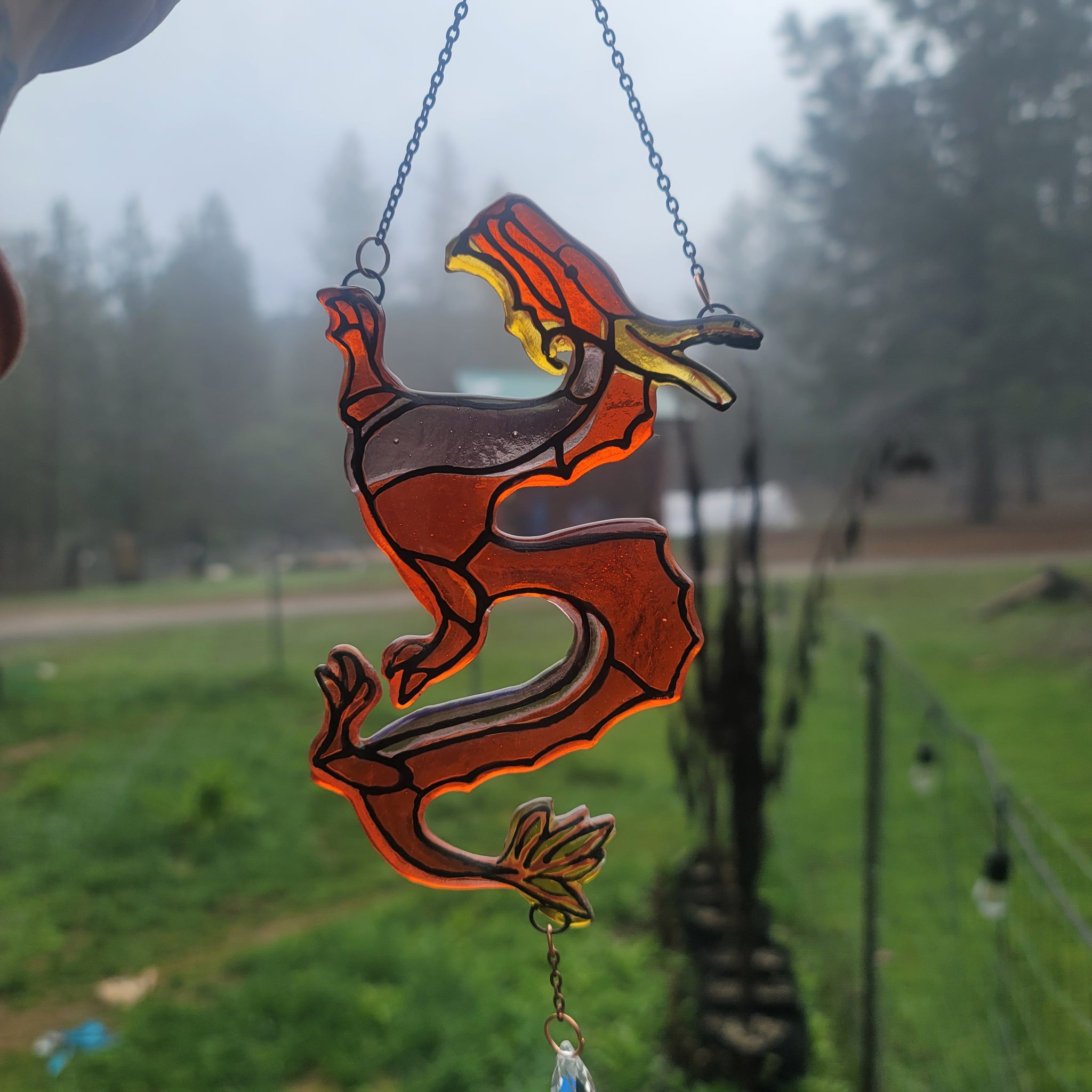 Dragon Cremation Urn Sun Catcher Ashes Infused Glass InFusion Glass