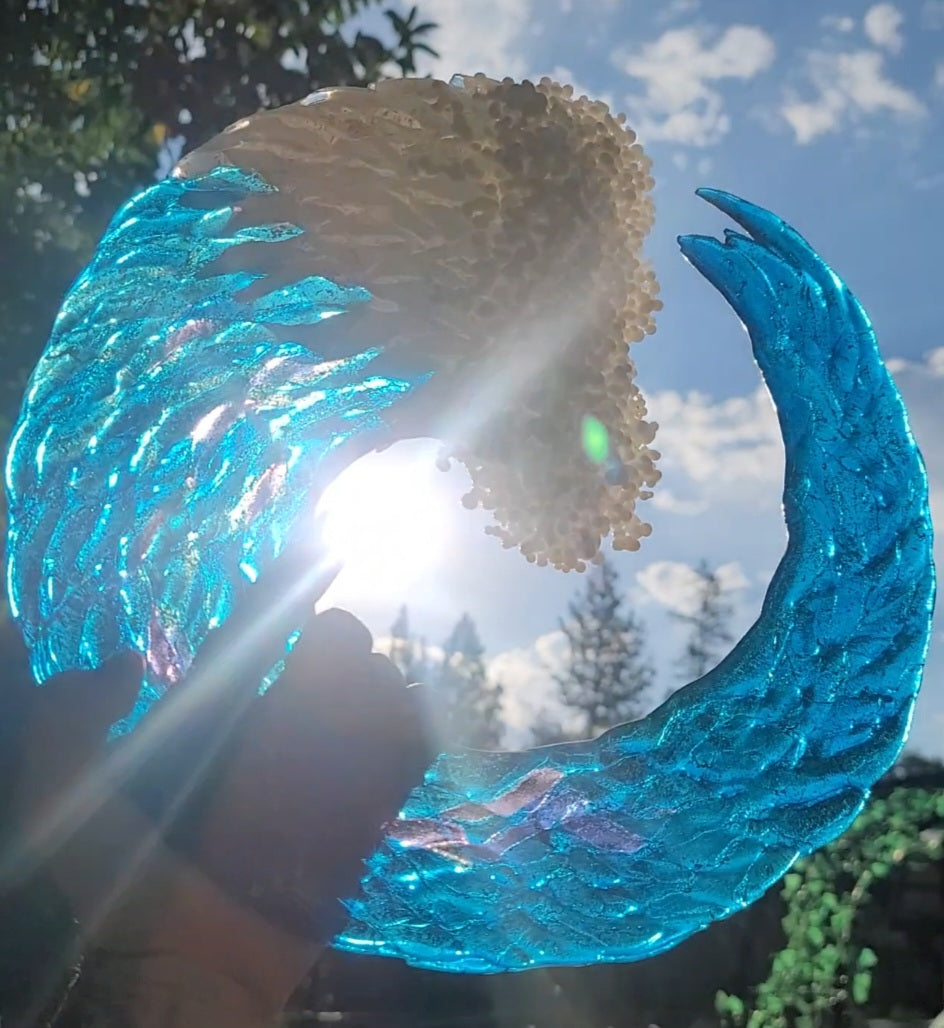 Ashes InFused Glass Cremation Art 3D Ocean Wave Sculpture 5" 6" 8" 10" 12"