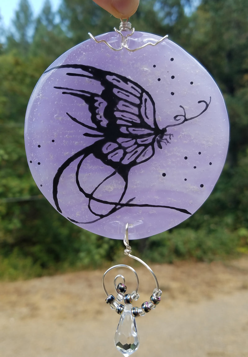 Purple Butterfly Urn Sun Catcher Unique Celebration of life Funeral Memorials. Ashes in Glass Cremation Glass Art Sculptures, Cremation Wind Chimes, Cremation Sun Catchers, Table Displays, & Cremation Jewelry Custom USA Handmade by Infusion Glass. Ashes Infused Glass Human and Pet Cremation Ash Urns  Ashesinfusedglass.com