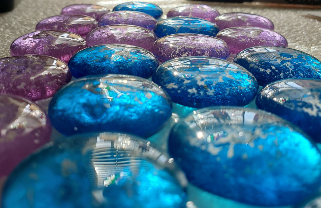 Cremation Comfort Pocket Stones 4 (set) Ashes InFused Glass 1 inch Comfort Pocket Urns