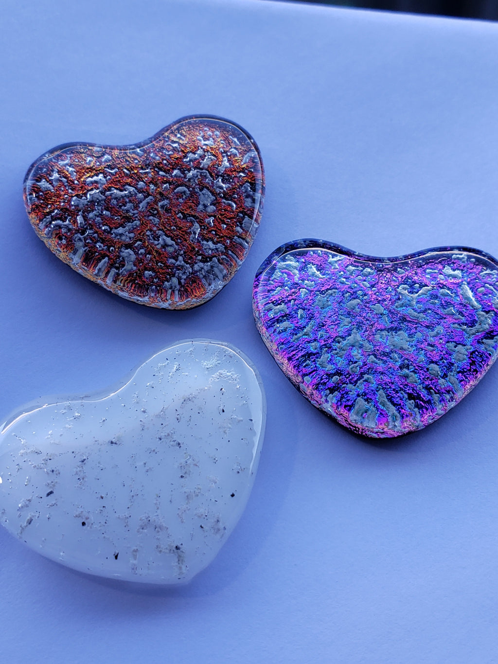 Heart Dichroic Glass Cremation Jewelry Pendant Ashes InFused Glass