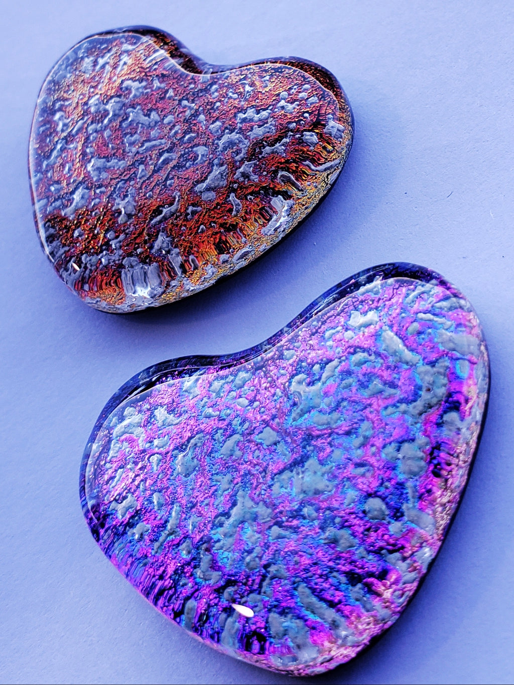 Heart Dichroic Glass Cremation Jewelry Pendant Ashes InFused Glass