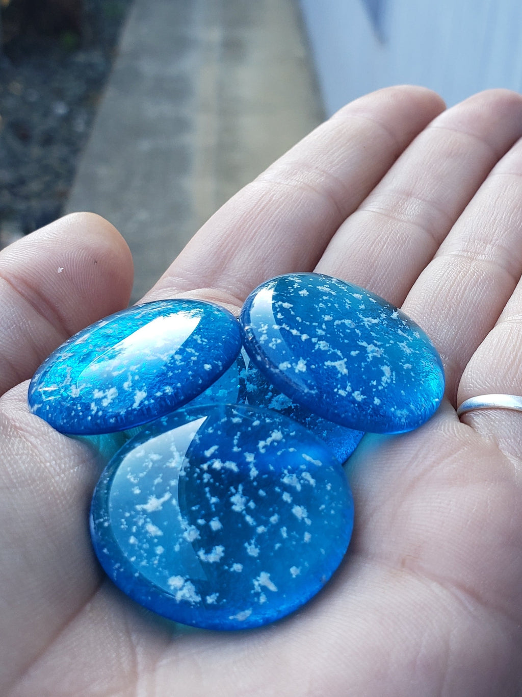 Dragonfly Cremation Pocket Stones 4 (set) Ashes InFused Glass 1 inch stones in Velvet Bag