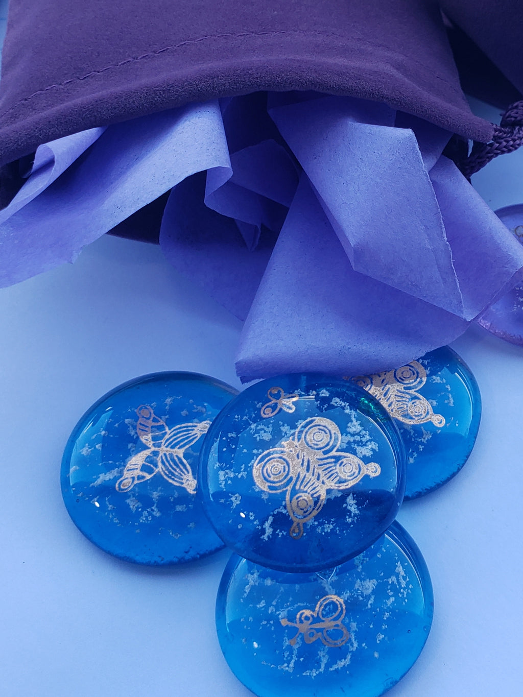 Butterfly Cremation Comfort Pocket Stones 4 (set) Ashes InFused Glass 1 inch stones in Velvet Bag