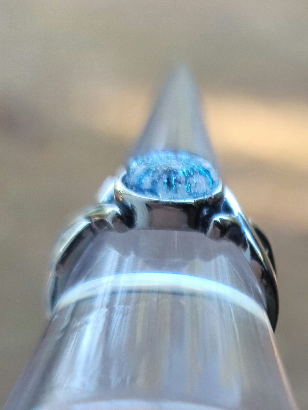 CLEARANCE 8MM XOX Hugs & Kisses Ring For Ashes InFused Glass Sterling Silver Cremation Jewelry 8