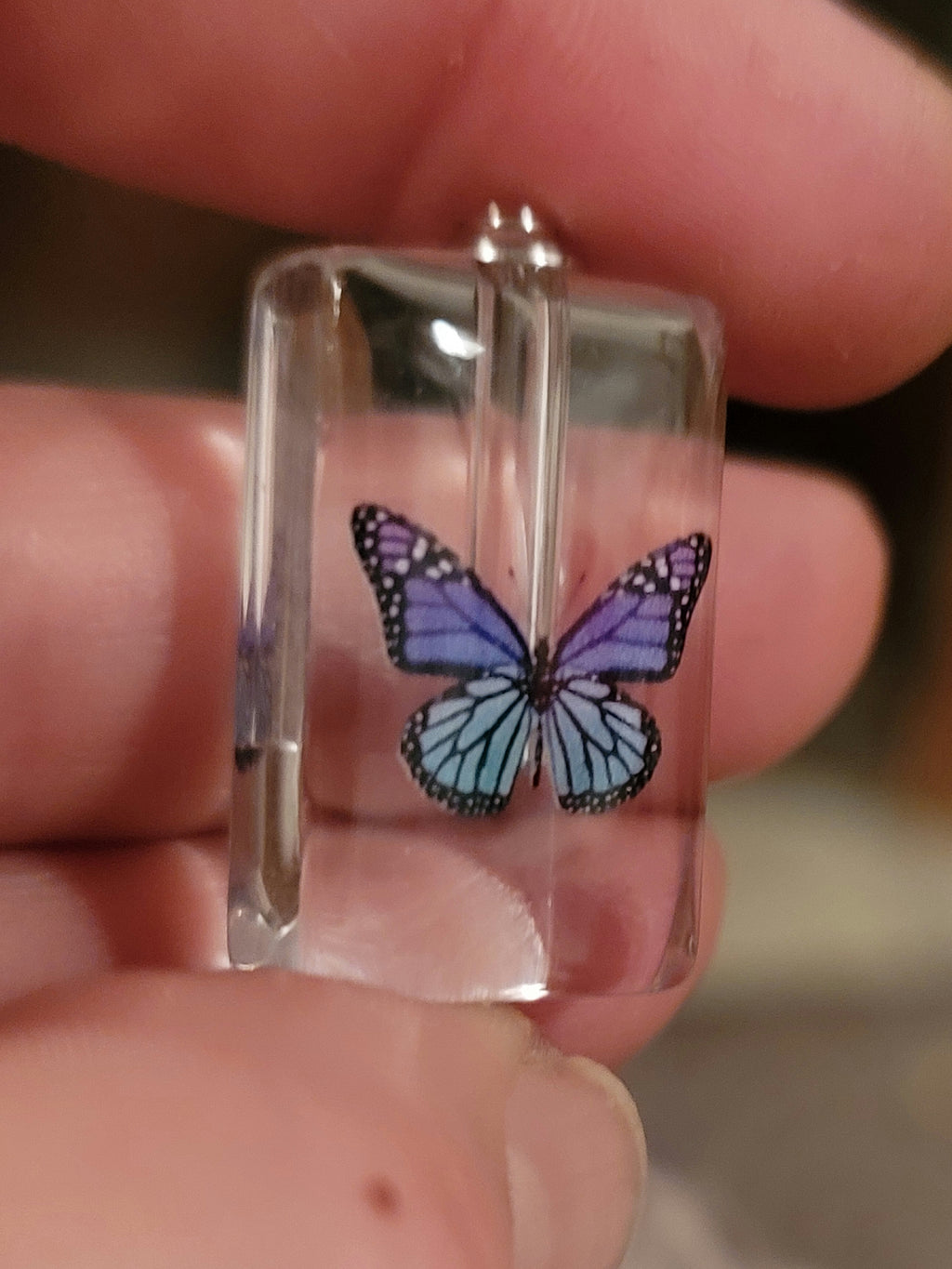 DIY Purple Teal Monarch Butterfly Cremation Jewelry Urn Necklace Sympathy Gift Wrapped with Tools