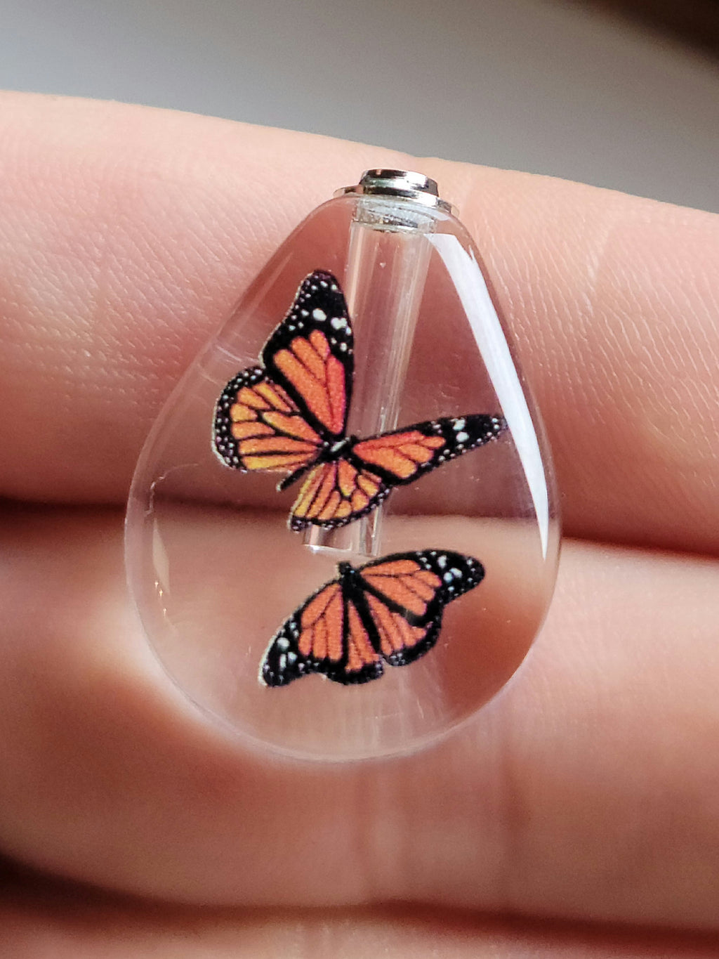 Fill Yourself Angel Wing Butterfly Crystal Cremation Jewelry Urn