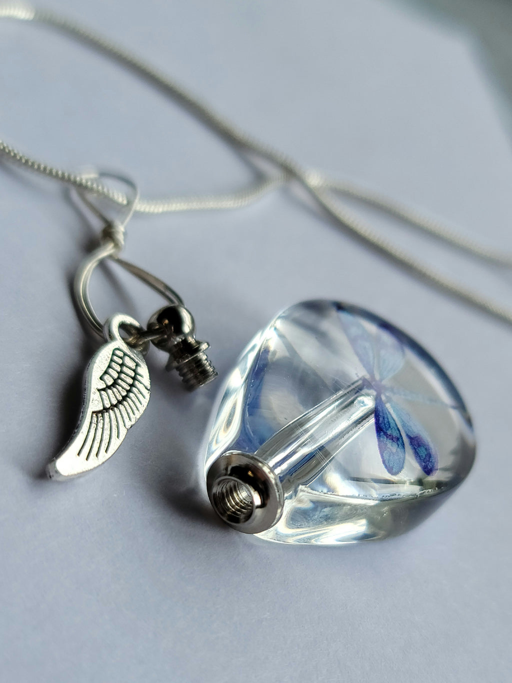 Cremation Urn Dragonfly Bottle Necklace Sympathy Gift Fill Yourself