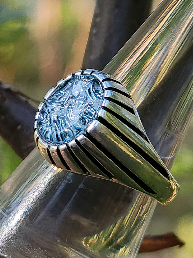 Mens Cremation Ash Ring Antique Sterling Silver  9,10,