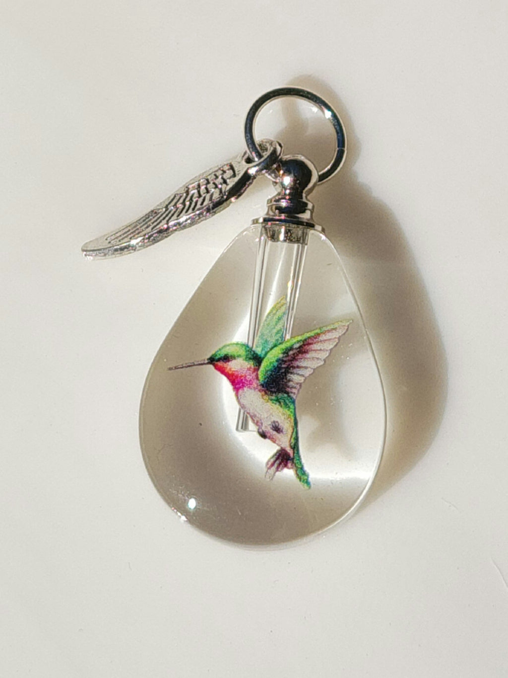 DIY Hummingbird Teardrop Cremation Jewelry Necklace Sympathy Kit Gift Wrapped with Tools