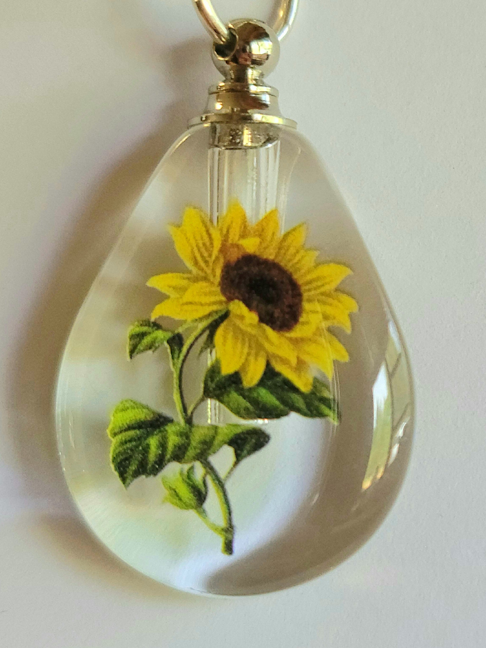 Collana Urna In Argento 925 Con Ciondolo A Forma Di Girasole - Gioiello Commemorativo Per Ceneri, Con Catena 45,7 Cm, Regalo Per Perdita Cara