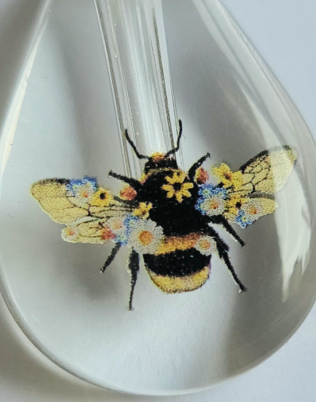 DIY Bumblebee in Flowers Teardrop Cremation Jewelry Necklace Sympathy Kit Gift Wrapped with Tools