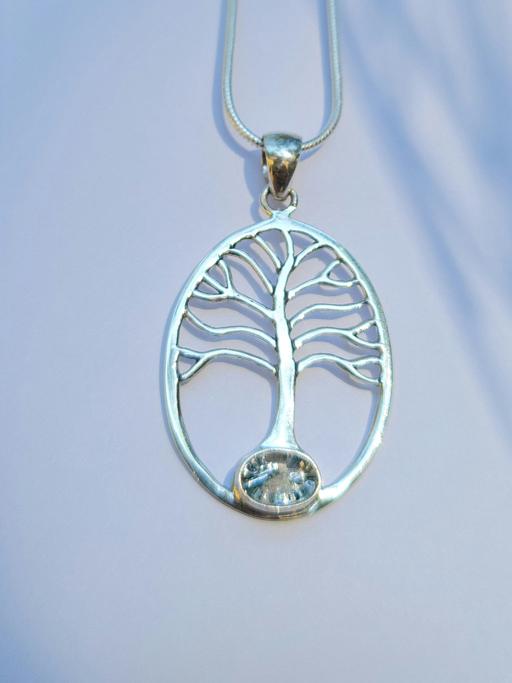 Cremation Jewelry Pendant Bohemian Tree of Life Ashes InFused Glass Bali Silver