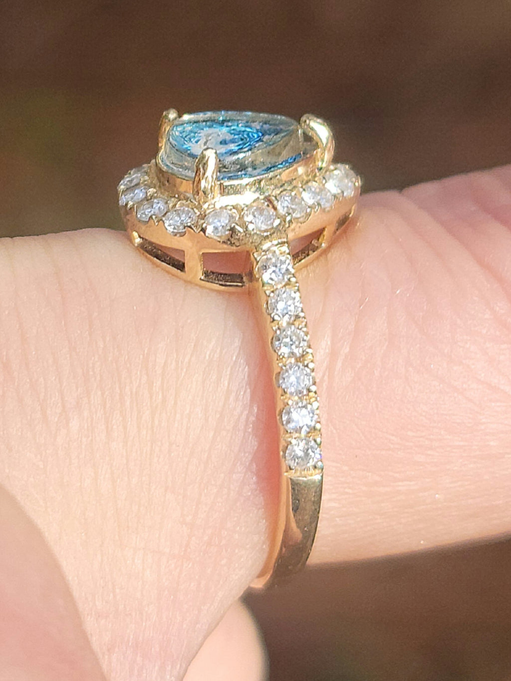 14k White or Yellow Gold Teardrop Halo Cremation Ring For Ashes 26 Natural Diamond .52ct Handmade Urn Custom Sizing