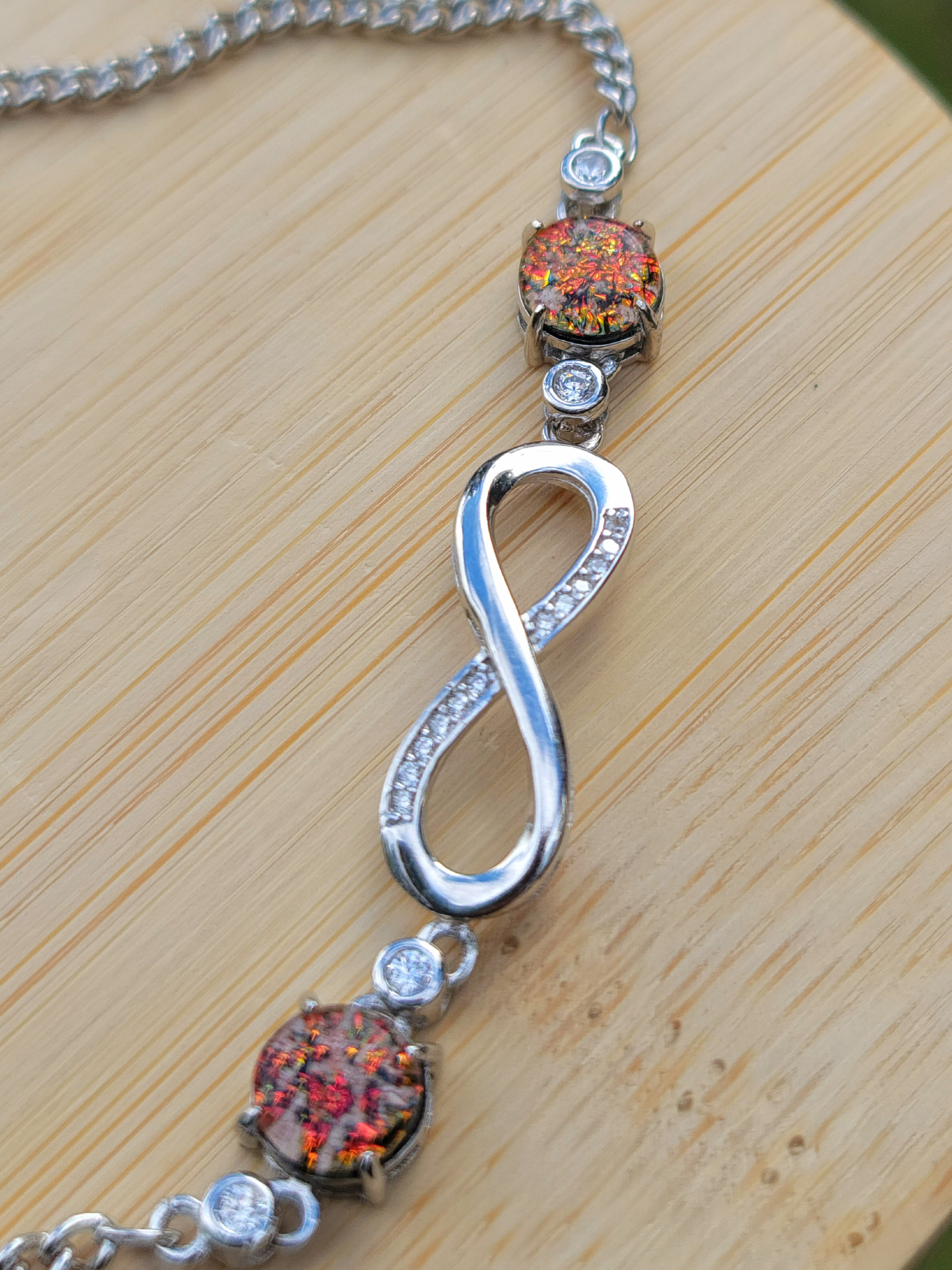 Heart Cremation Jewelry Bracelet Cuff Sterling Silver Ashes InFused Glass InFusion Glass