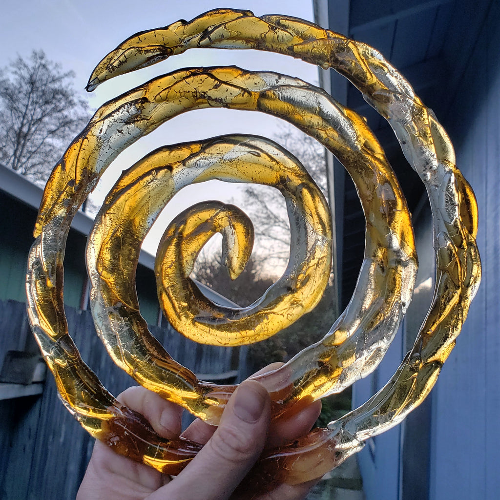Ashes InFused Glass Cremation Art Spiral of Life Sculpture Memorial Urn