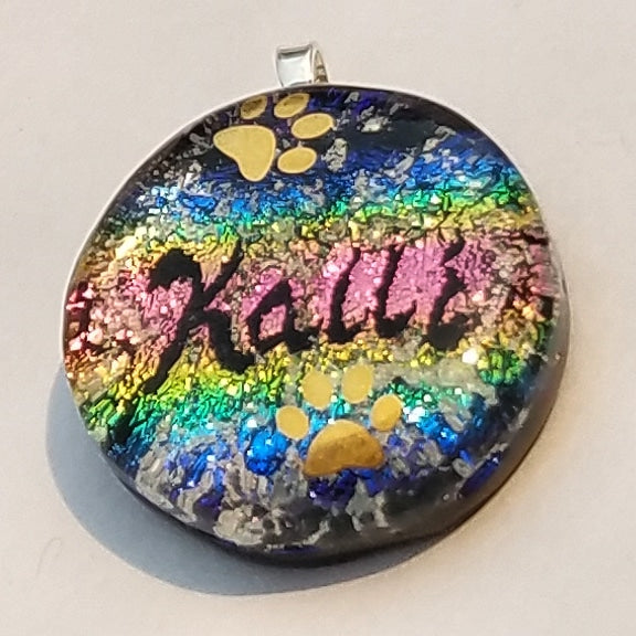 Pet Name Paw Print Dog or Cat Rainbow Bridge Handmade Cremation Jewelry Pendants, Rings and Bracelets. Ashes in Glass Handmade . Sympathy Gifts, Mourning Jewelry. Cremation Ashes Infused in Glass. Quality Sterling Silver and 14k Gold USA Handmade by Infusion Glass  Human & Pet Cremation Ash Remembrance Urns AshesInfusedGlass.com
