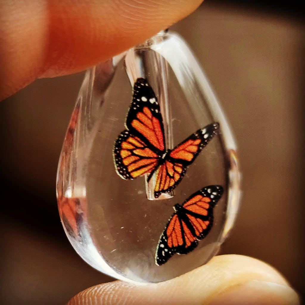 Fill Yourself Angel Wing Butterfly Crystal Cremation Jewelry Urn