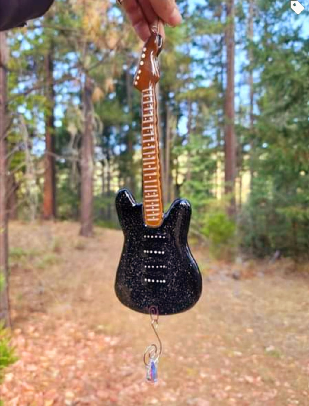 Miniature Glass Accustic Guitars Ashes InFused Glass 10 inch Memorial