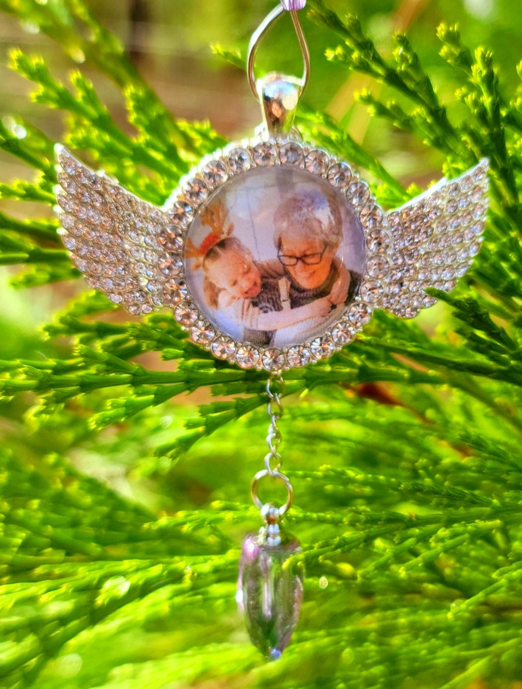 DIY Photo Frame Holiday Tree Ornament Angel Wings Cremation Urn Sympathy Gift With Filling Tools
