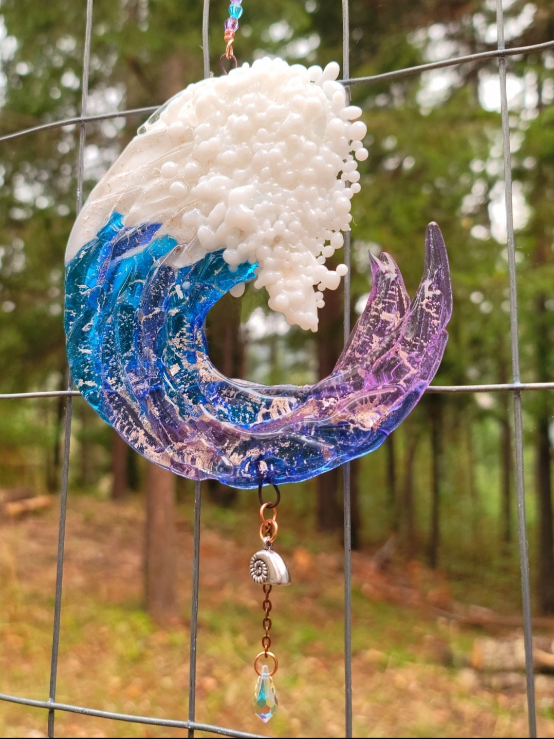 NEW Ashes InFused Glass Cremation Art Sun Catcher Ocean Wave Memorial –  InFusion Glass