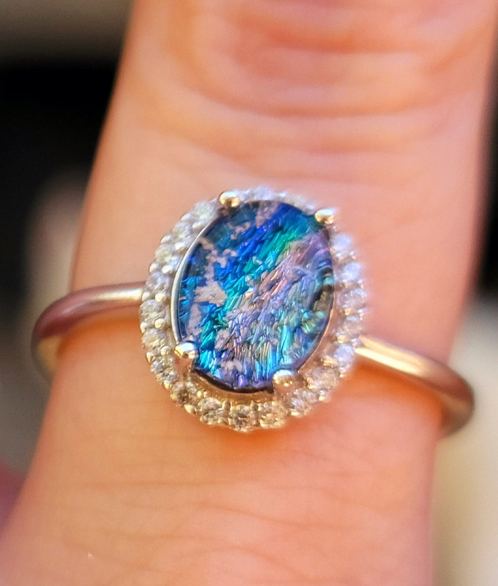 NEW 9x7mm Engagement Style Ashes InFused Glass Cremation Ring 22 cubic zirconium Sterling Silver 7,8,9