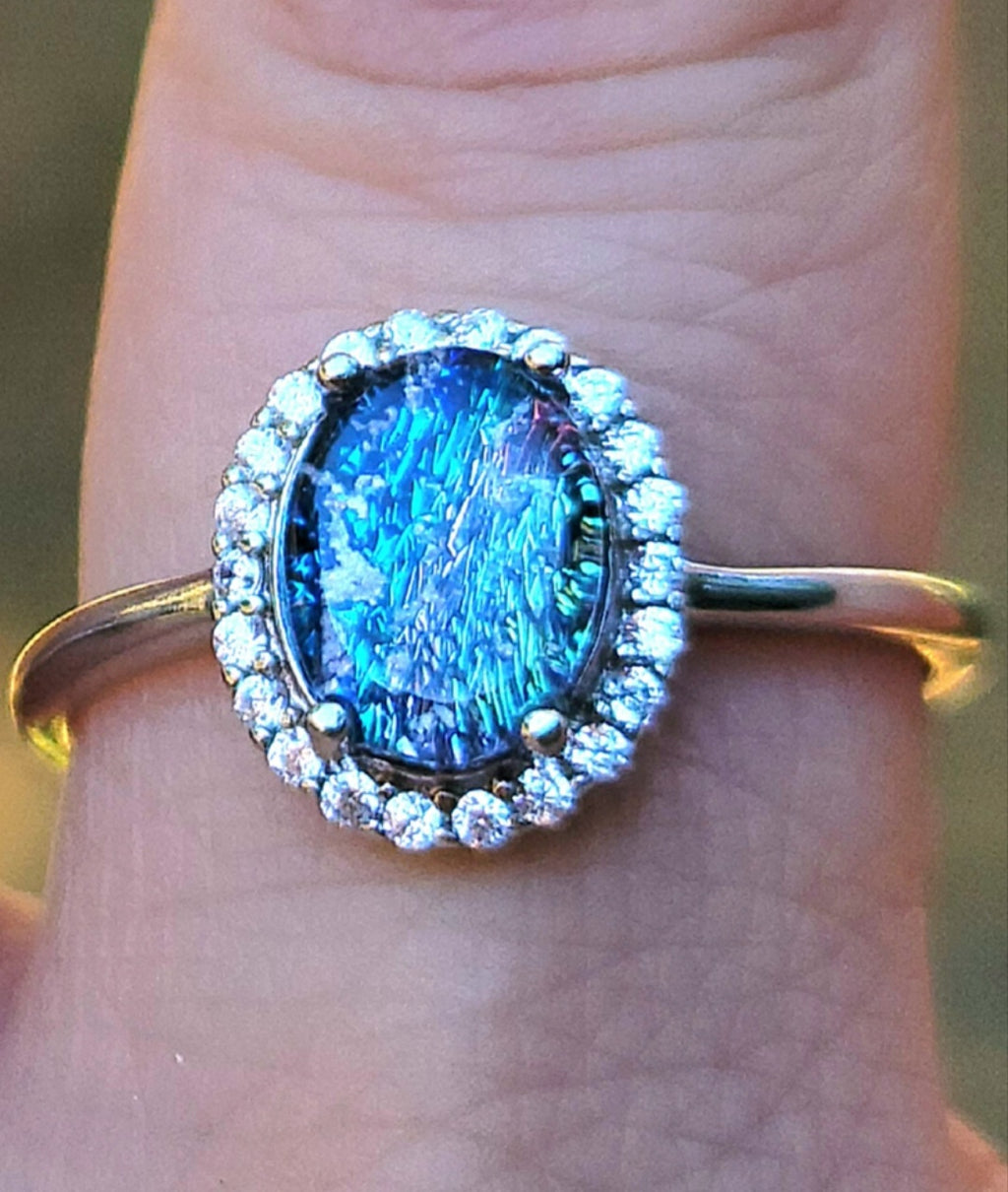 NEW 9x7mm Engagement Style Ashes InFused Glass Cremation Ring 22 cubic zirconium Sterling Silver 7,8,9
