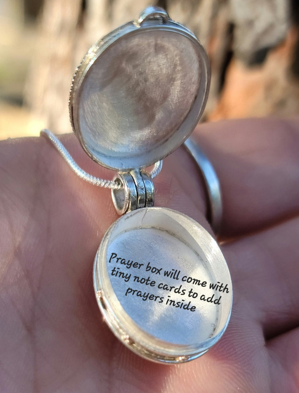 Prayer Note Box Cremation Jewelry Pendant Ashes InFused Glass Bali Silver