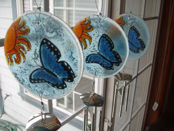 butterfly memorial suncatcher ashes in glass by infusion glass 