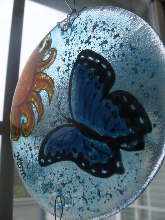 butterfly memorial suncatcher ashes into glass by infusion glass