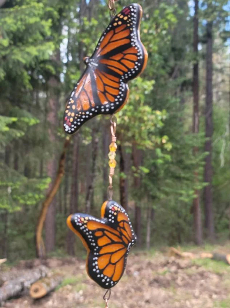 NEW Monarch Butterflies Cremation Urn Sun Catchers Ashes InFused Glass Memorial Customizable