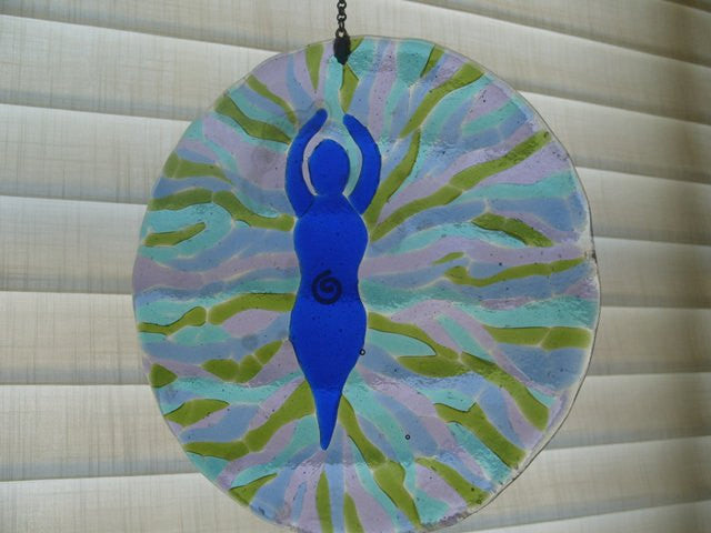 Goddess Ashes Infused Glass Cremation Art Sun Catchers Custom Designs Ashes in Glass by Infusion Glass