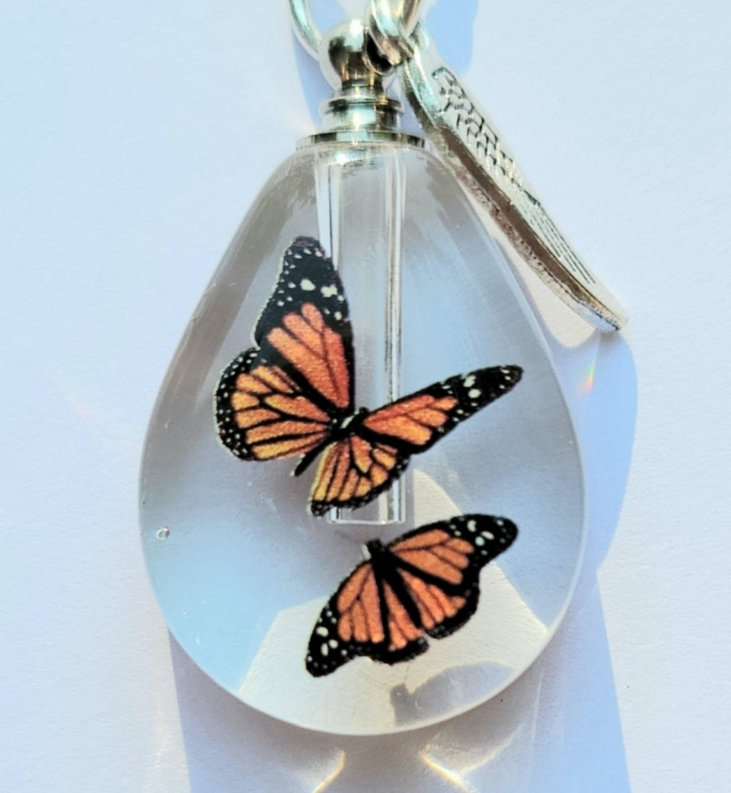 Fill Yourself Angel Wing Butterfly Crystal Cremation Jewelry Urn